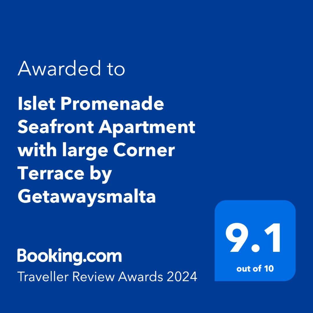 Islet Promenade Seafront Apartment With Large Corner Terrace By Getawaysmalta St. Paul's Bay Ngoại thất bức ảnh